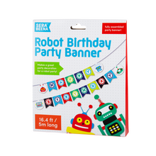 Load image into Gallery viewer, Robot-themed Birthday Party Banner