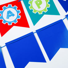 Load image into Gallery viewer, Robot-themed Birthday Party Banner