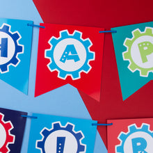 Load image into Gallery viewer, Robot-themed Birthday Party Banner