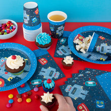 Load image into Gallery viewer, Robot Party Supplies Set - 36 pcs Plates, Cups &amp; Napkins
